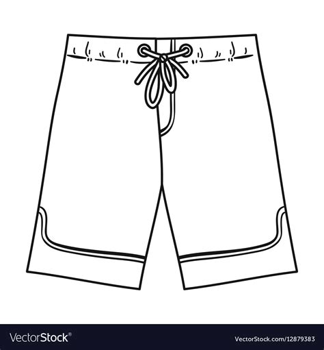 swimming trunks icon in outline style isolated on vector image