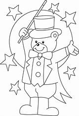 Circus Coloring Pages Printable Clown Kids Bear Colouring Ringmaster Magician Theme Cute Preschool Teddy Carnival Color Sheets Crafts Getcolorings Bestcoloringpages sketch template