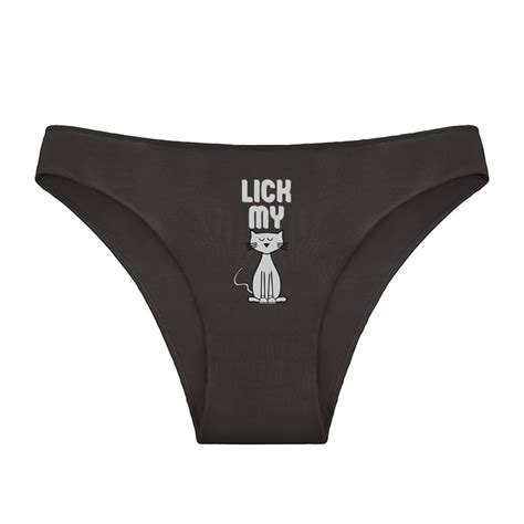 Sexy Lingerie New Cotton Underwear For Women Lick My Cat Personalized