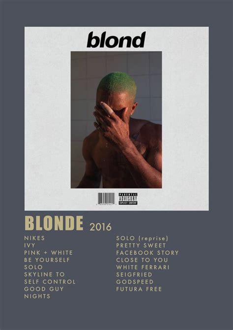 blonde album poster custom album covers blonde album  poster ideas