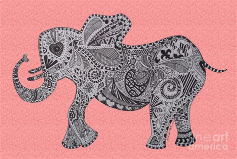 Nelly The Elephany Pink Drawing By Karen Larter Fine Art America