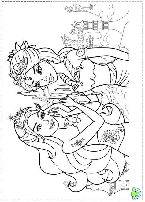 barbie mermaid colouring pages