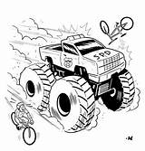 Truck Monster Coloring Pages Drawings Kids Clipart Cliparts Print Library sketch template
