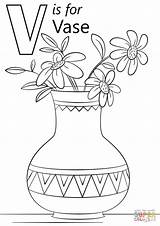 Coloring Letter Vase Pages Flowers Daisy Flower Printable Preschool Van Alphabet Colouring Sheets Print Template Supercoloring Categories Words Choose Board sketch template