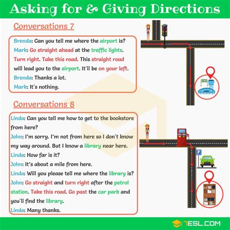 give directions  english  examples esl
