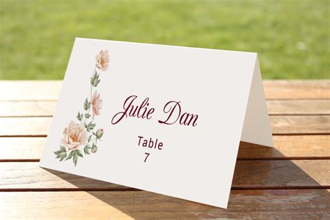wedding table place card template card templates creative market