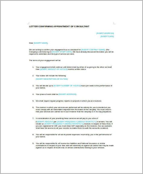 business appointment letters consultant letter doctor template