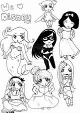 Chibi Disney Princesses Coloring Pages Princess sketch template