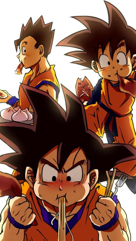 goku gohan and goten they will eat you out of house and home dragón ball pinterest