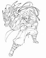 Tanjiro Coloring Sketch Drawing Drawings Anime Manga Deviantart Wip Dragon Choose Board Naruto sketch template