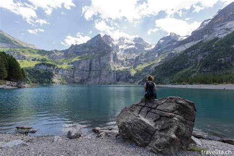 lake oeschinen bernese oberland switzerland places  visit visiting natural landmarks