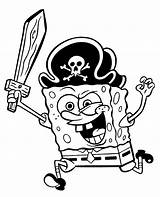 Pirate Coloring Spongebob Topcoloringpages Dressed sketch template