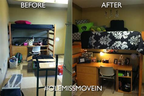 Great Before And After Of An Ole Miss Dorm Room Dorm Sweet Dorm