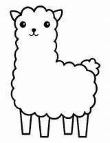Llama Coloring Alpaca Outline Template Pages Bulletin Poster Board Print Rocks sketch template