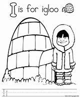 Igloo Coloring Color Letter Alphabet Pages Printable Print Getcolorings sketch template