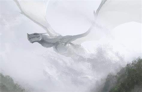 art dragon flying hills fog fantasy dragons wallpaper