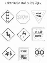 Signs Safety Coloring Traffic Road Pages Sign Printable Street Worksheets Preschool Kids Color Kindergarten Drawing Activities Colouring Sheets Week Transportation sketch template