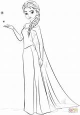 Coloring Elsa Pages Frozen Printable Supercoloring Drawing sketch template