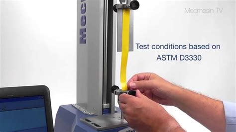 astm  test method   peel test  single coated tape mecmesin force measurement youtube