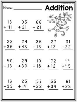 digit addition mathematics worksheets kids math worksheets