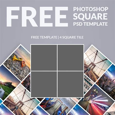 photoshop template photo collage square