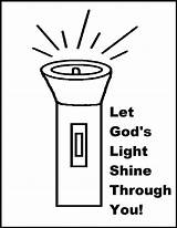 Coloring Shine Light Let Clipart Jesus God Flashlight Clip Lamp Kids Bible Church Through Sunday School Preschool Letting Gods Lessons sketch template