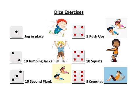 dice exercises exercise  kids exercise  fit