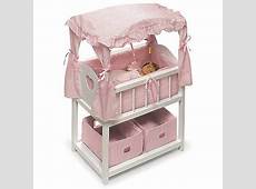 Basket Canopy Doll Crib with Baskets & Mobiles Fits Most 18