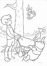 Pooh Coloring Winnie Pages Printable Roo Christopher Robin Tree Down Falling Book Disney Cartoon Waiting Poo Info Color Kids Sheets sketch template