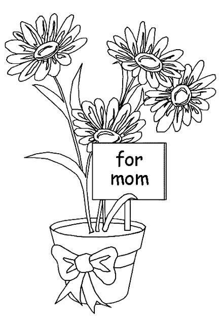 mothers day flowers coloring page coloring book