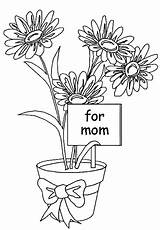 Coloring Flowers Mothers Mother Kids Print Advertisement sketch template