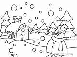 Coloring Winter Disney Pages Printable Scene sketch template