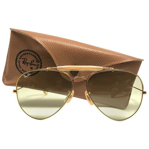 Mint Ray Ban Vintage Aviator Gold Green Lenses 62mm B L Sunglasses