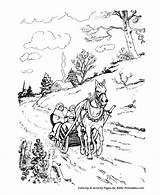 Coloring Christmas Pages Adults Classic Horse Traditional Sleigh Sheets Scene Open Drawings Kerstmis Scenes Kids Printable Adult Colouring Kleurplaten Winter sketch template