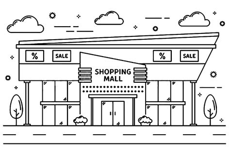 printable shopping mall coloring page  printable coloring pages