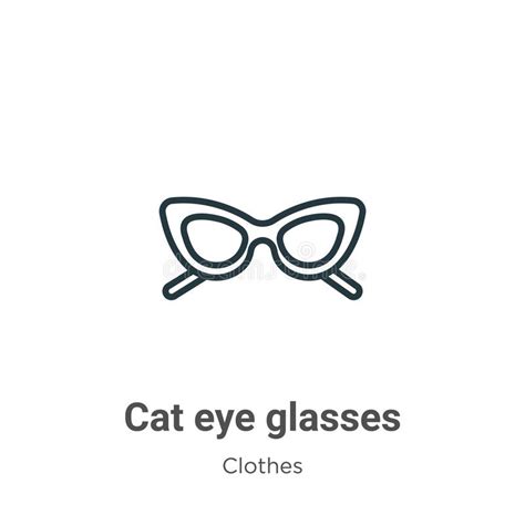 cat eye glasses outline vector icon thin line black cat eye glasses