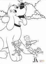 Clifford Coloring Pages Printable Playing Friends Dog Red Big Coloring4free Hoop Hulla Sheets Colorir Para Besøk Library Clipart Tegninger Print sketch template