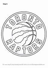 Raptors Toronto Logo Coloring Nba Pages Draw Drawing Colouring Step Tutorials Logos Drawings Basketball Search sketch template