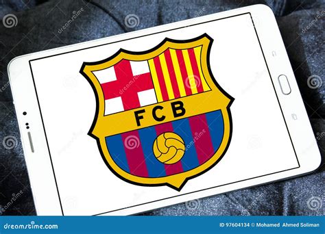 het embleem van de het voetbalclub van fcbarcelona redactionele stock afbeelding image
