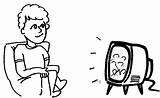 Tv Watching Clipart Clip Kids sketch template