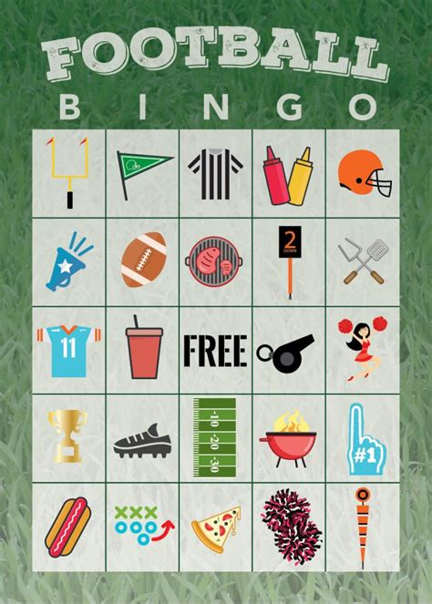 printable football bingo game  shirley journey