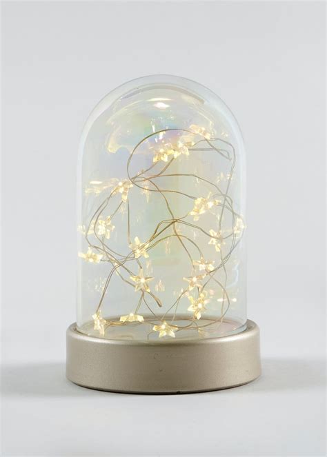 Small Led Glass Dome 16cm X 10cm Clear Matalan