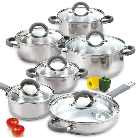 stainless steel  piece cookware set   layers composite