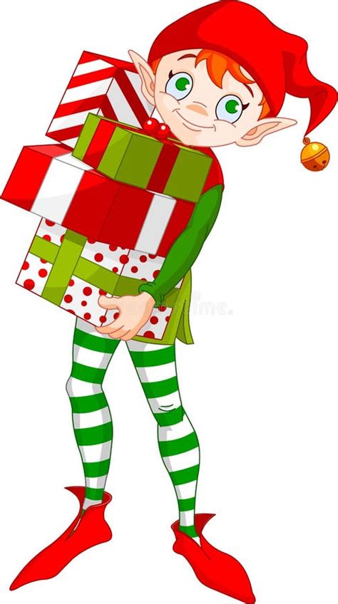 christmas elf with ts stock vector illustration of funny 22330939