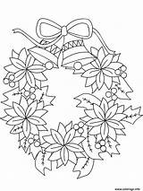 Wreath Couronne Cloches Kleurplaat Kerstkrans Poinsettia Imprimer Albanysinsanity Colorir Riscos Imprimé sketch template