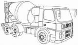 Volvo Wecoloringpage Fm12 Cement Mack Discharge Dumper Camiones sketch template