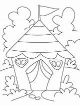 Tent House Coloring Pages sketch template