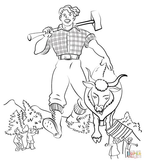 Paul Bunyan Coloring Page Clip Art Library