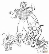 Bunyan Paul Coloring Ox Babe Blue Pages Drawing Printable Color Clip Click Lumberjack Moo Clack Getdrawings Draw Supercoloring Tall Colorings sketch template