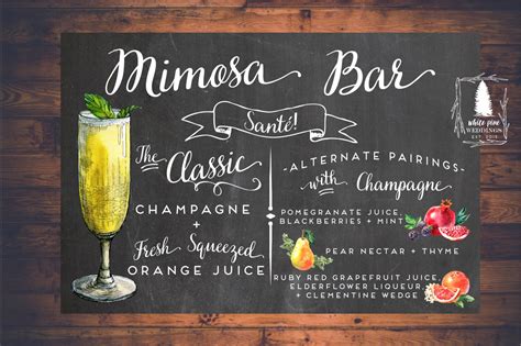 printable mimosa bar sign mimosa sign rustic drink sign